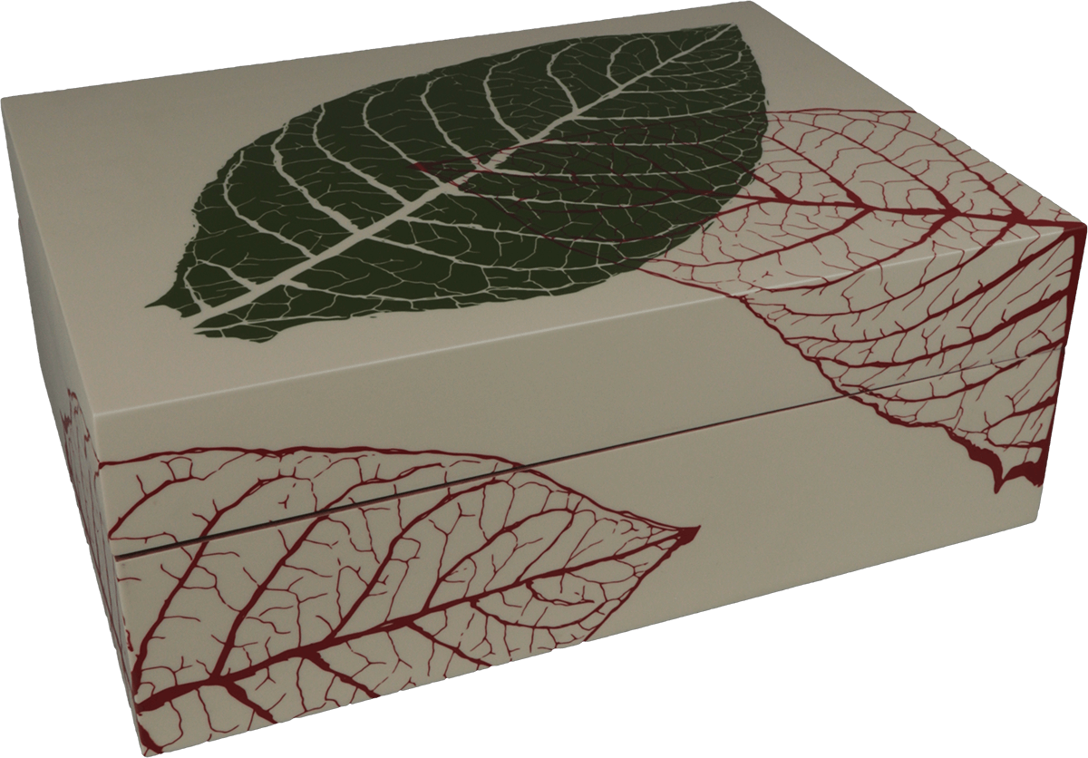 Zino Humidor SM Graphic Leaf beige/grün
