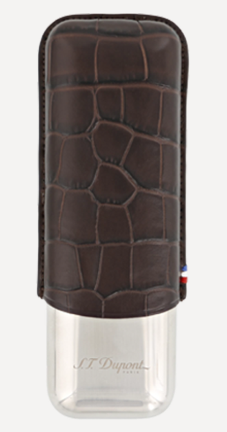 S.T. Dupont Zigarrenetui 2er Braun Croco Dandy 183016